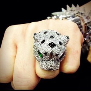 ISO: nOir Jewelry Silver Tone Panther Ring Size 7